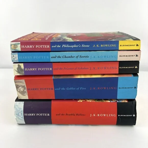 Lot of 5 Harry Potter Bloomsbury UK Book Stone Chamber Prisoner Goblet Hallows - Picture 2 of 16